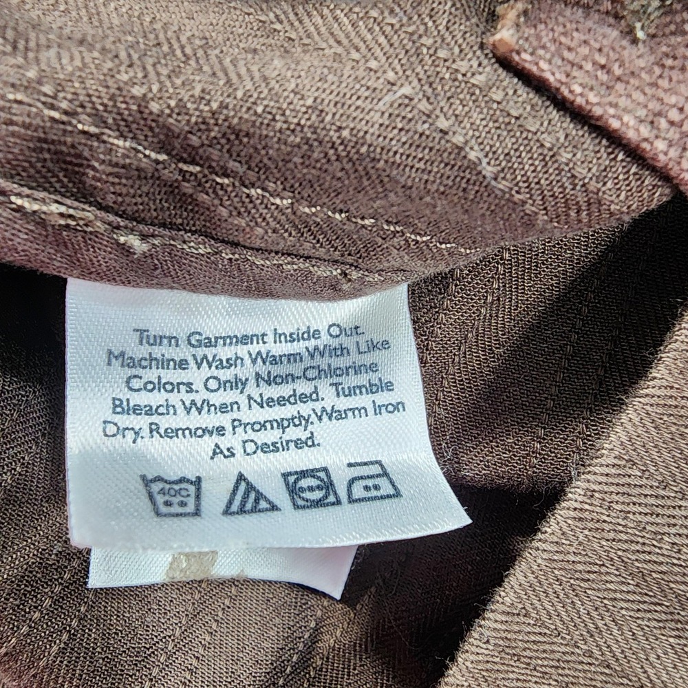 Vintage Eddie Bauer Jacket Womens XS Brown Herringbone Cotton Utility Military - Picture 7 of 13